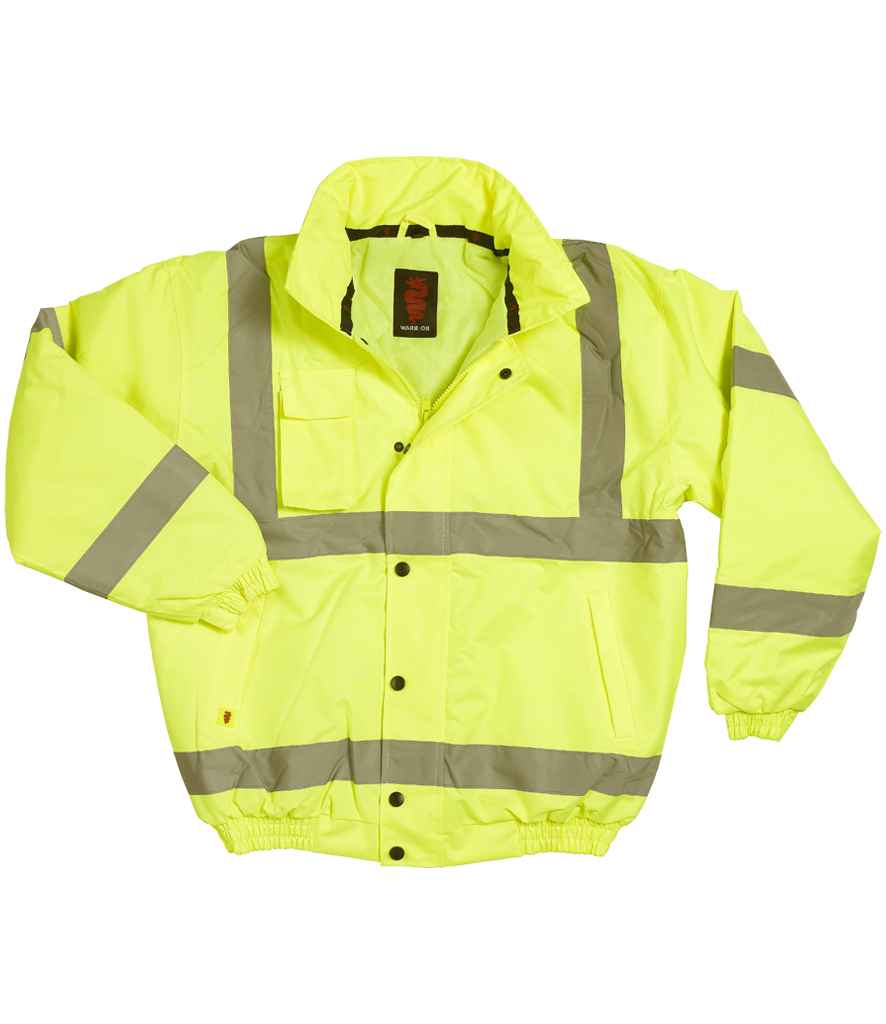 Warrior Hi-Vis Bomber Jacket - Fluorescent Yellow
