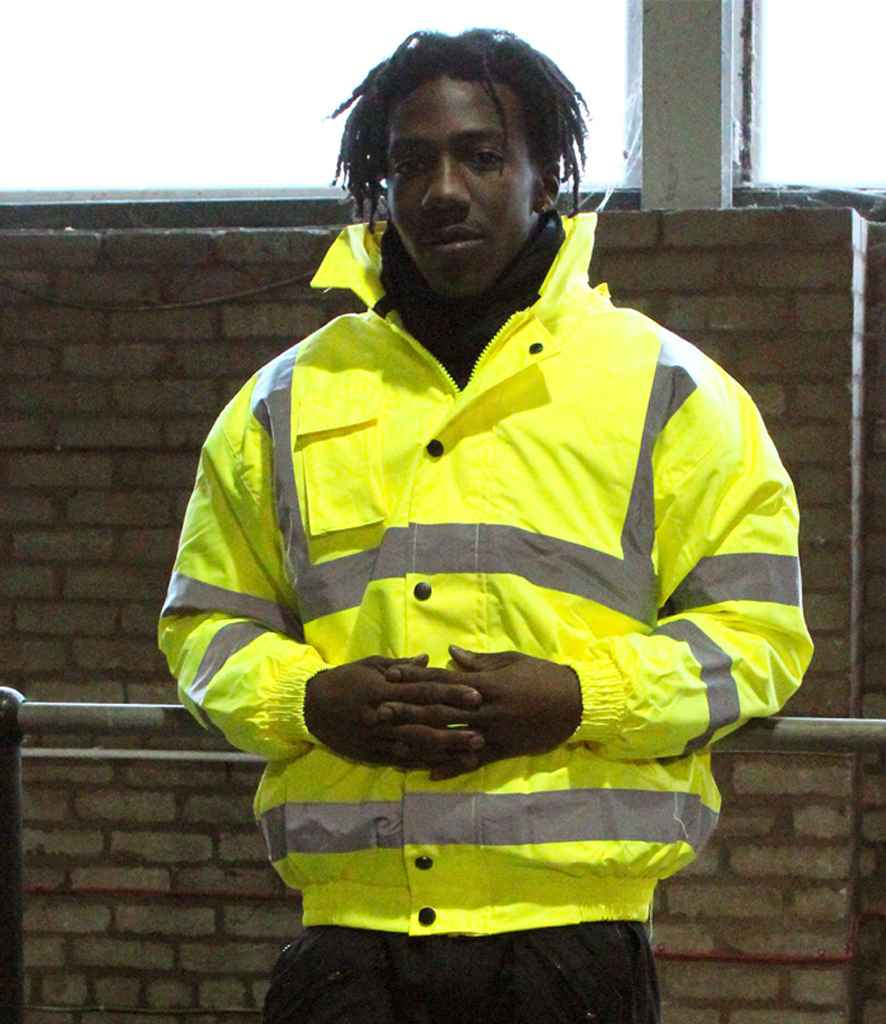 Warrior Hi-Vis Bomber Jacket - Fluorescent Yellow