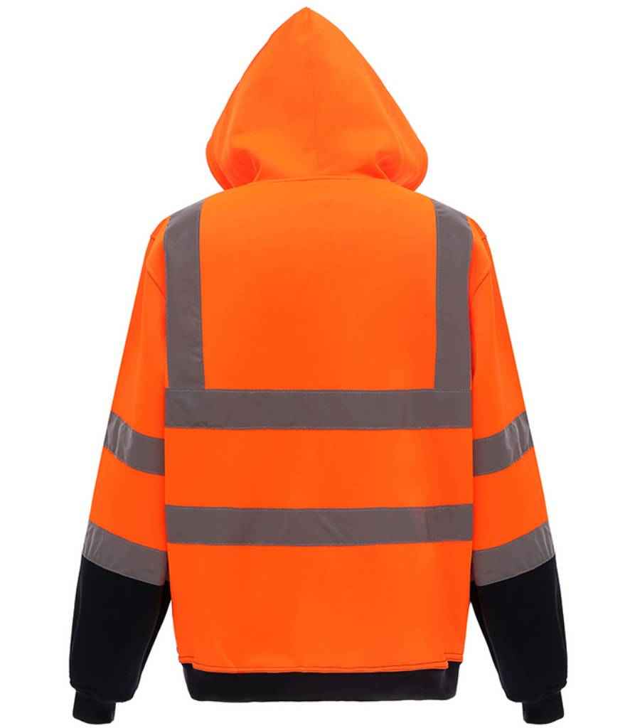 Yoko Hi-Vis Zip Hoodie - Orange/Navy