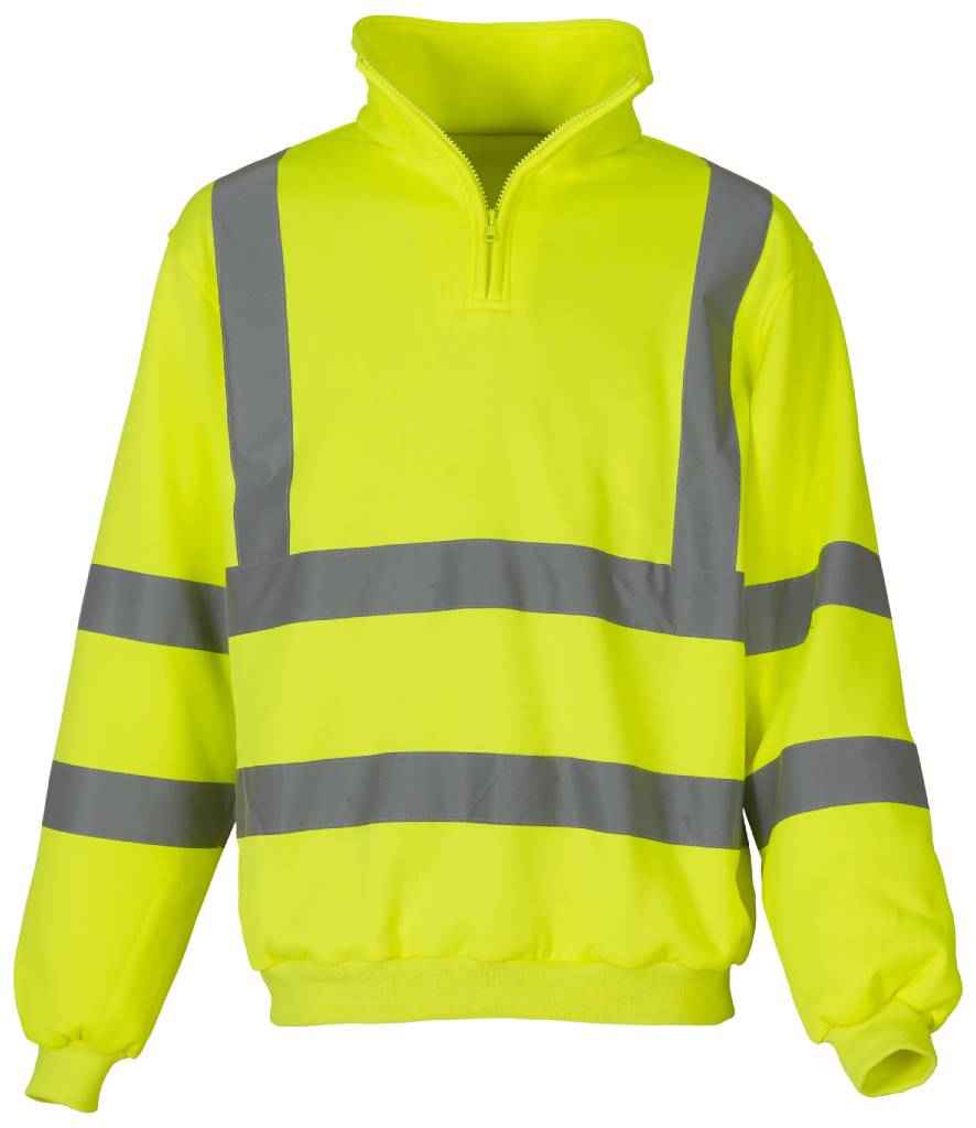 Yoko Hi-Vis Zip Neck Sweatshirt - Yellow