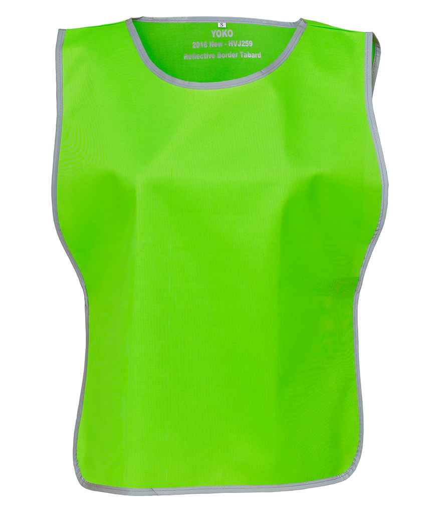 Yoko Hi-Vis Reflective Border Tabard - Lime Green