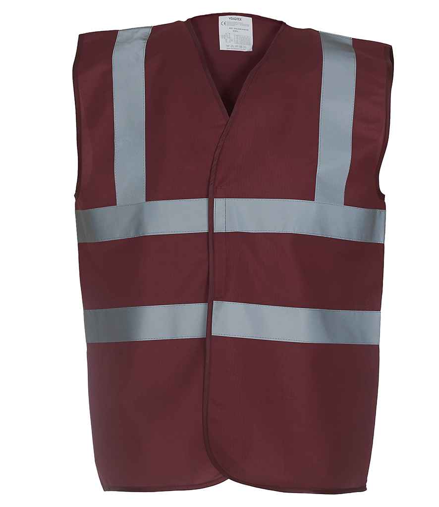 Yoko Hi-Vis Two Band and Braces Waistcoat - Part 2 - Maroon