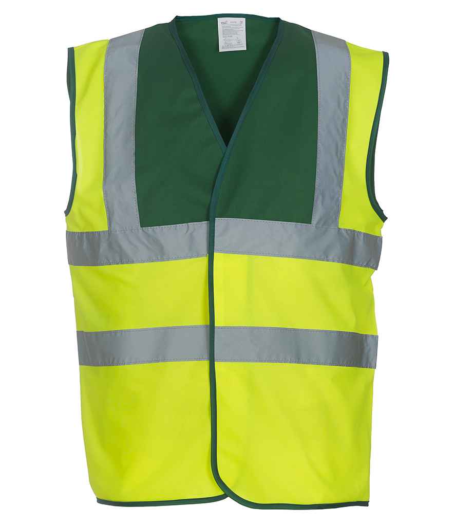 Yoko Hi-Vis Two Band and Braces Waistcoat - Part 2 - Paramedic Green/Yellow