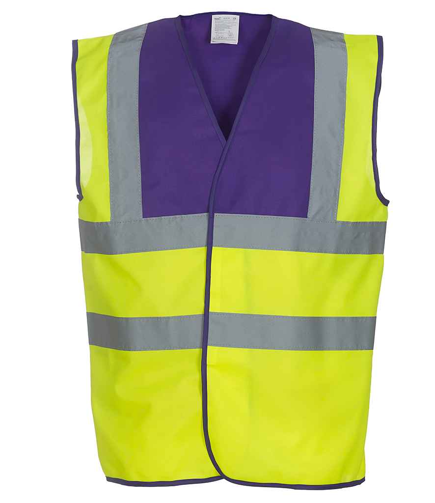 Yoko Hi-Vis Two Band and Braces Waistcoat - Part 1 - Purple/Yellow