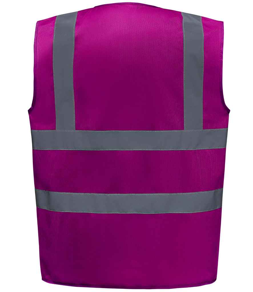 Yoko Hi-Vis Two Band and Braces Waistcoat - Part 2 - Raspberry