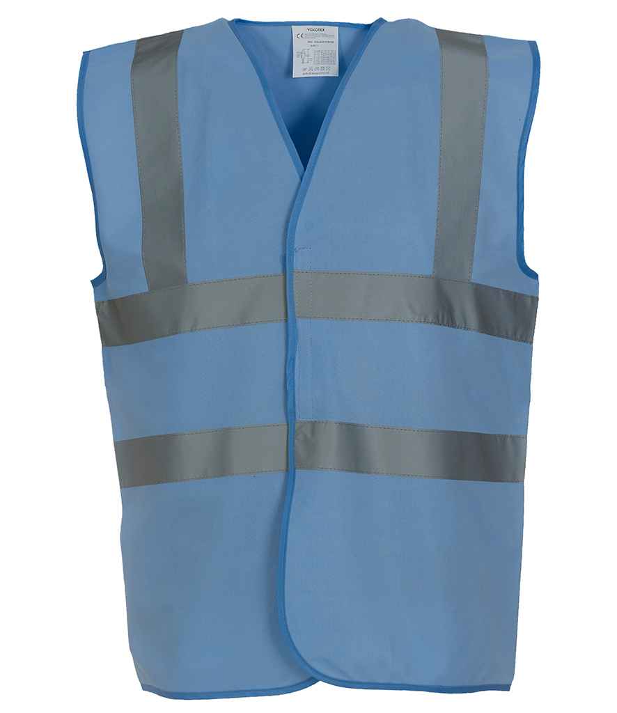 Yoko Hi-Vis Two Band and Braces Waistcoat - Part 1 - Sky Blue