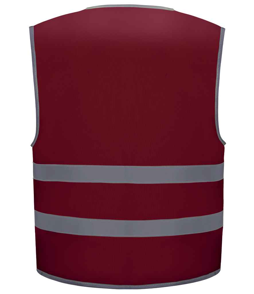 Yoko Kids Hi-Vis Two Band Waistcoat - Maroon