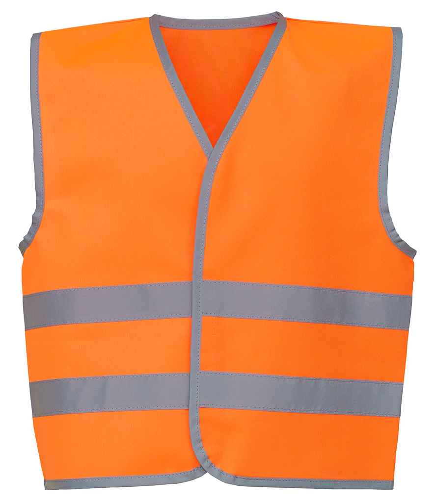 Yoko Kids Hi-Vis Two Band Waistcoat - Orange