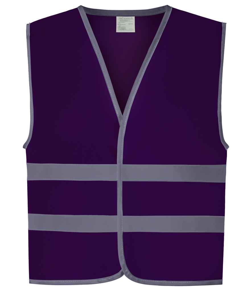 Yoko Kids Hi-Vis Two Band Waistcoat - Purple