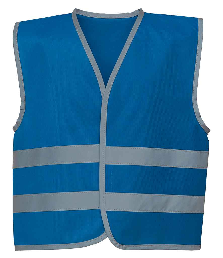 Yoko Kids Hi-Vis Two Band Waistcoat - Royal Blue