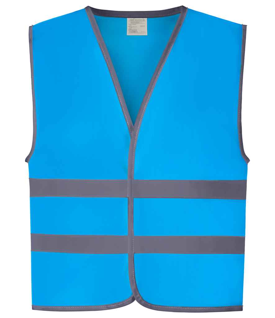 Yoko Kids Hi-Vis Two Band Waistcoat - Sapphire Blue