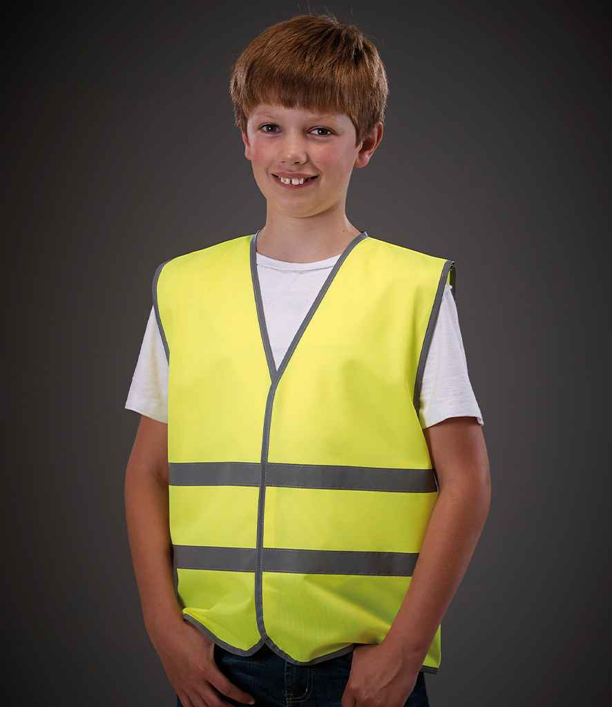 Yoko Kids Hi-Vis Two Band Waistcoat - Yellow