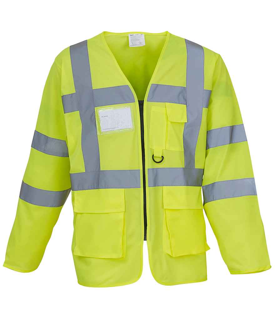Yoko Hi-Vis Executive Long Sleeve Waistcoat - Yellow