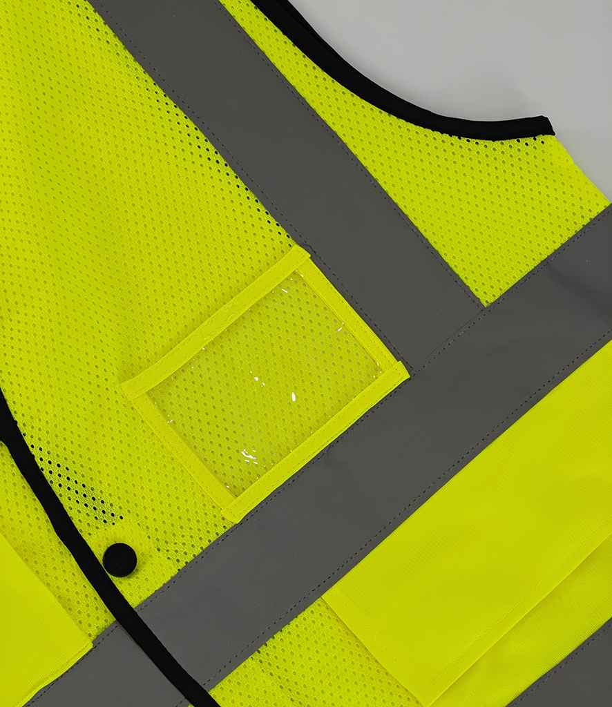 Yoko Superior Open Mesh Button Waistcoat - Yellow