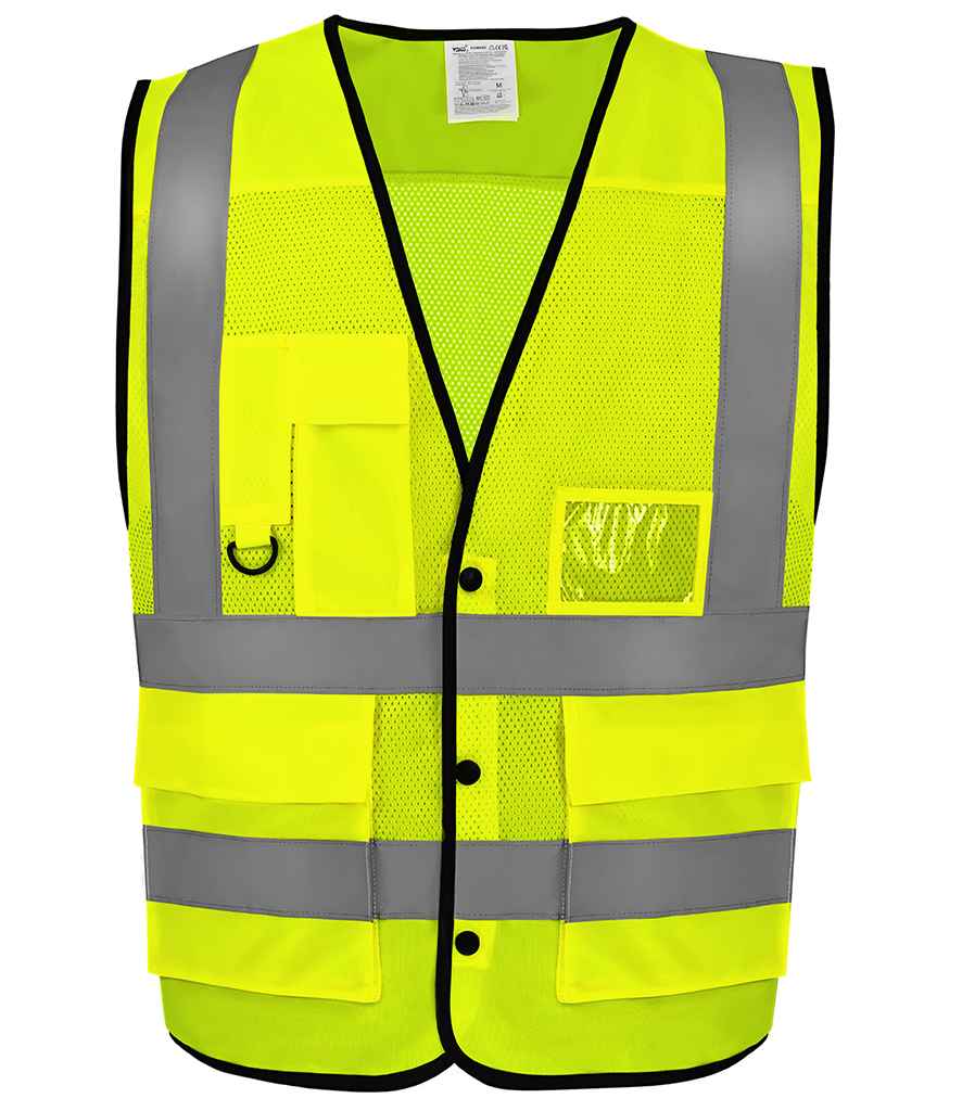 Yoko Superior Open Mesh Button Waistcoat - Yellow