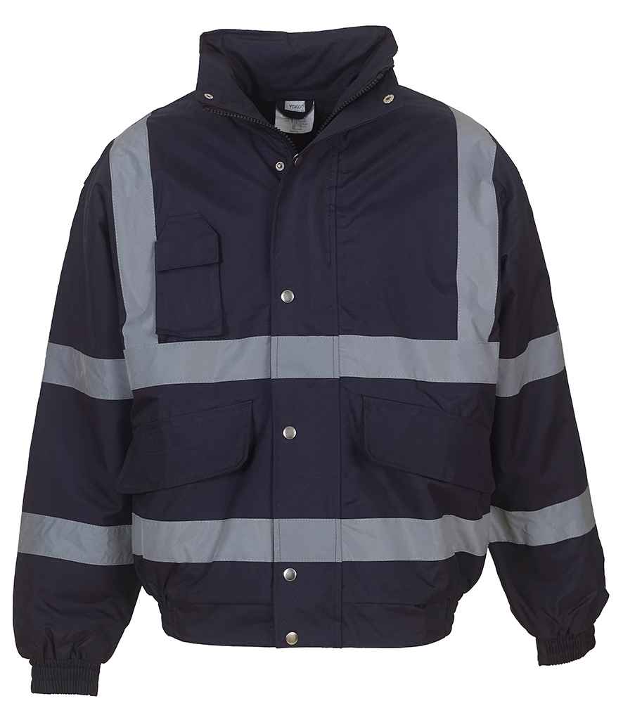 Yoko Hi-Vis Classic Bomber Jacket - Navy