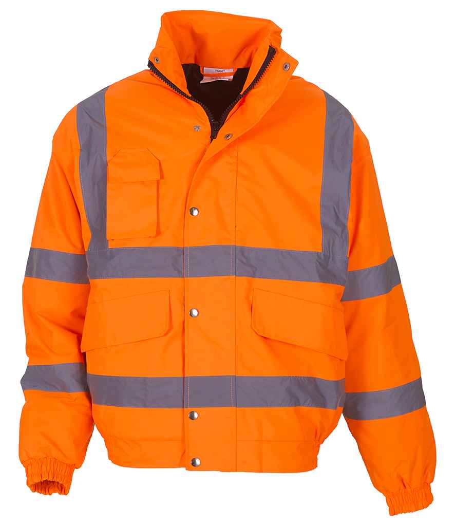 Yoko Hi-Vis Classic Bomber Jacket - Orange