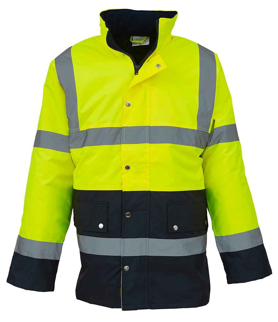 Yoko Hi-Vis Two Tone Motorway Jacket - Yellow/Navy
