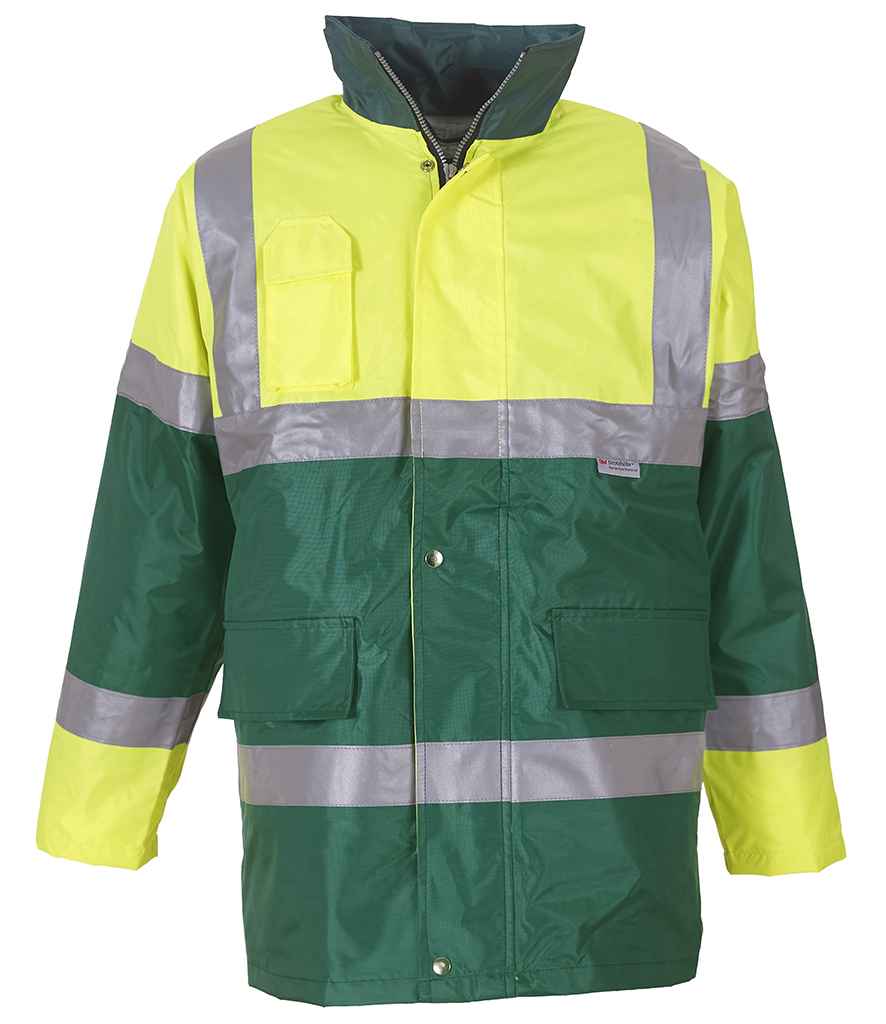 Yoko Hi-Vis Contrast Jacket - Yellow/Paramedic Green