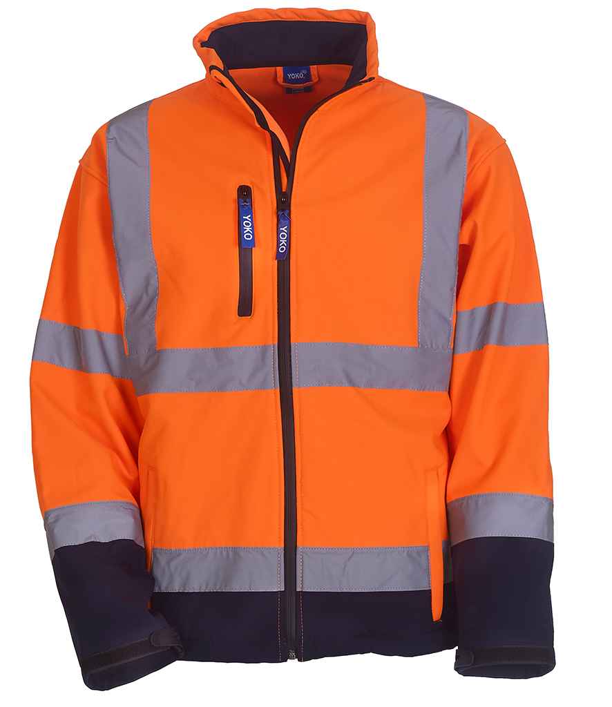 Yoko Hi-Vis Soft Shell Jacket - Orange/Navy