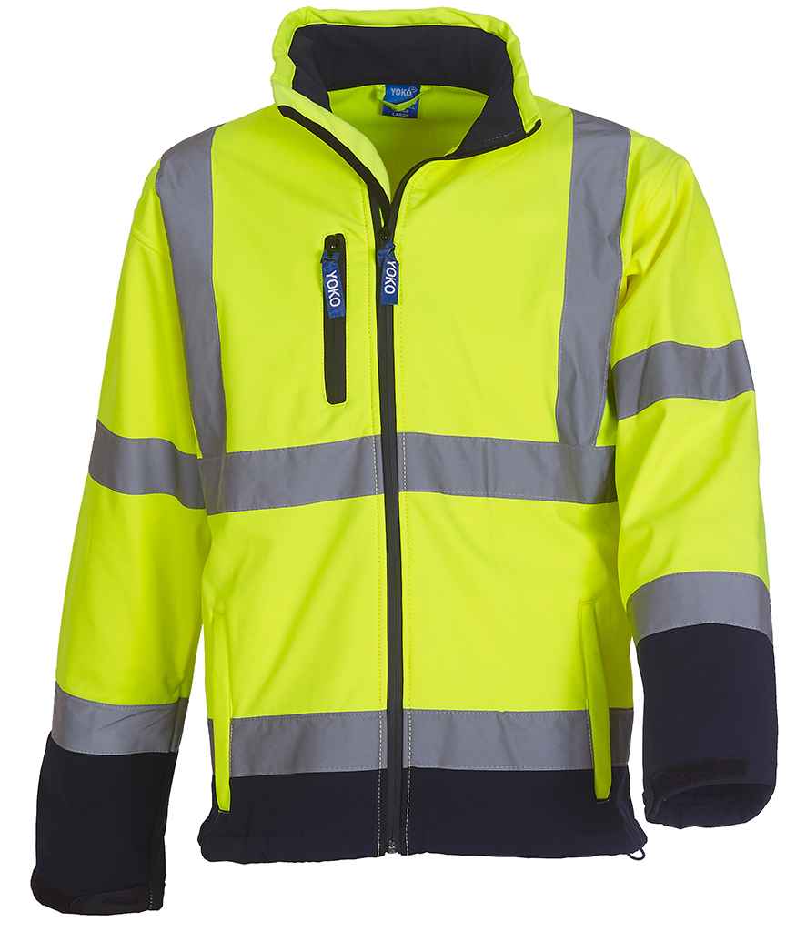 Yoko Hi-Vis Soft Shell Jacket - Yellow/Navy