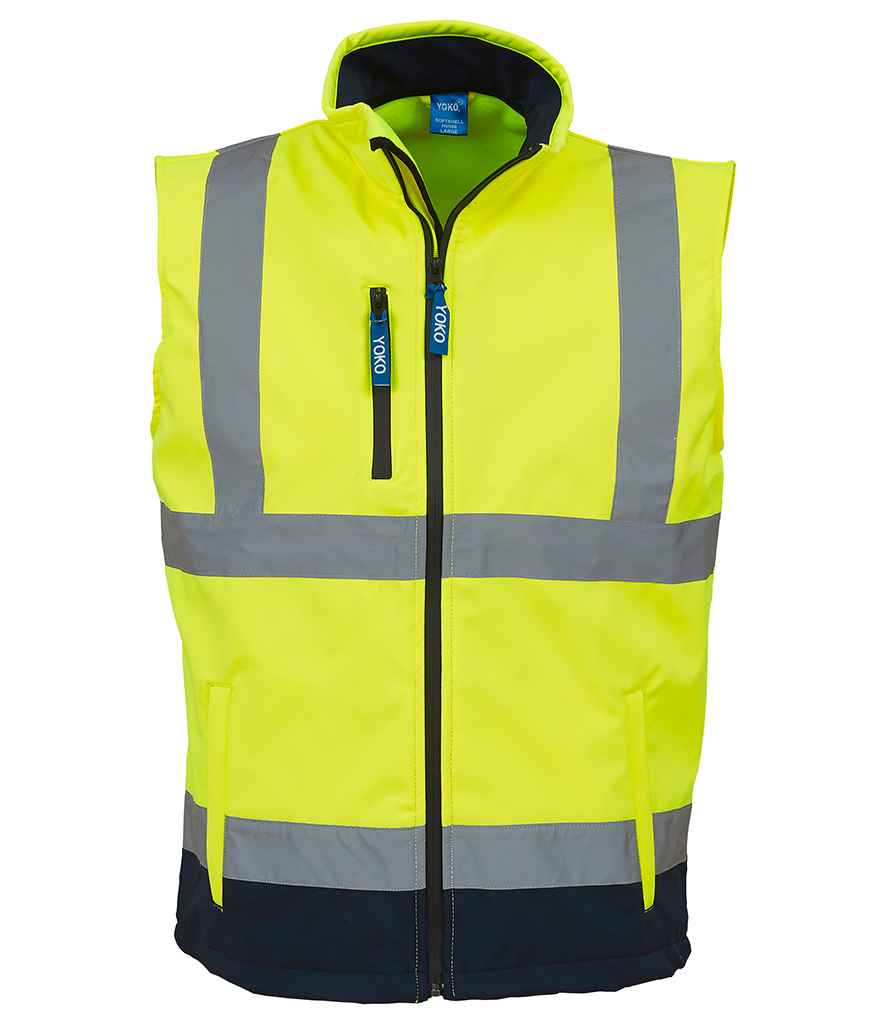 Yoko Hi-Vis Soft Shell Gilet - Yellow/Navy