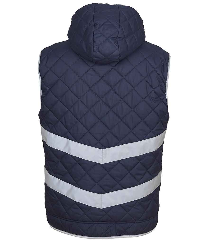 Yoko Hi-Vis Kensington Hooded Gilet - Navy