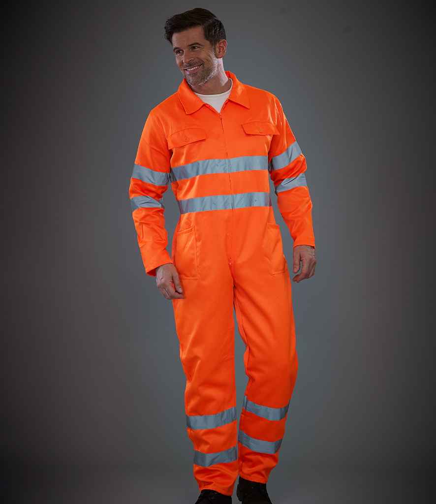 Yoko Hi-Vis Poly/Cotton Coverall - Orange