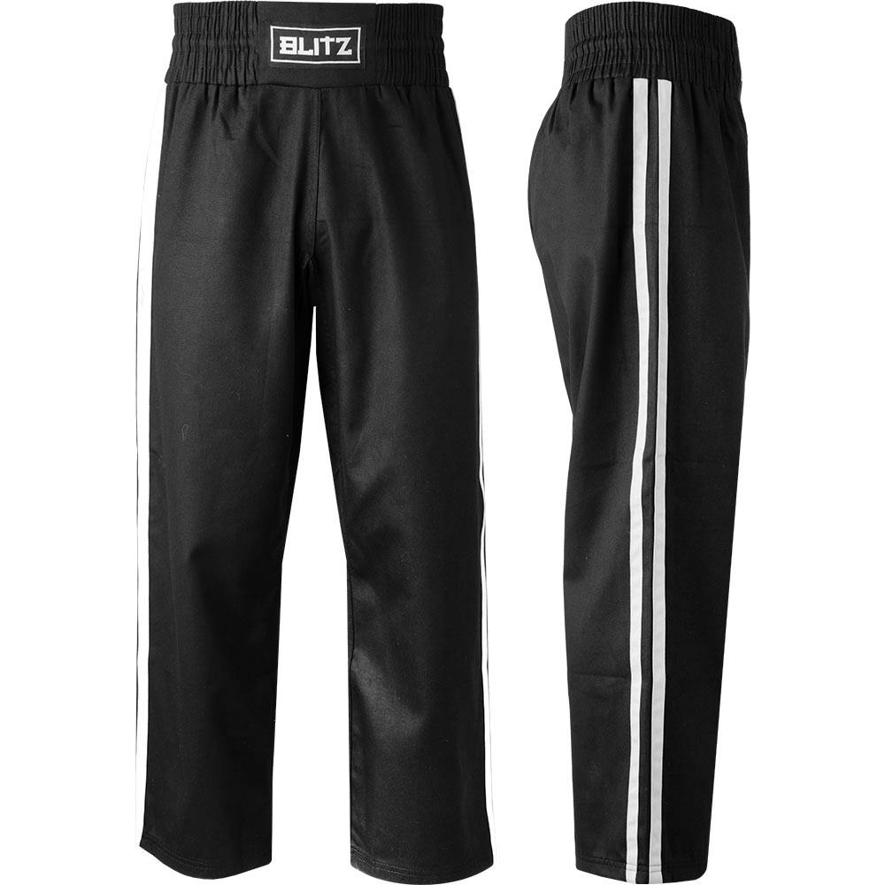Blitz Adult Classic Polycotton Contact Trousers - Black / White - 4/170cm