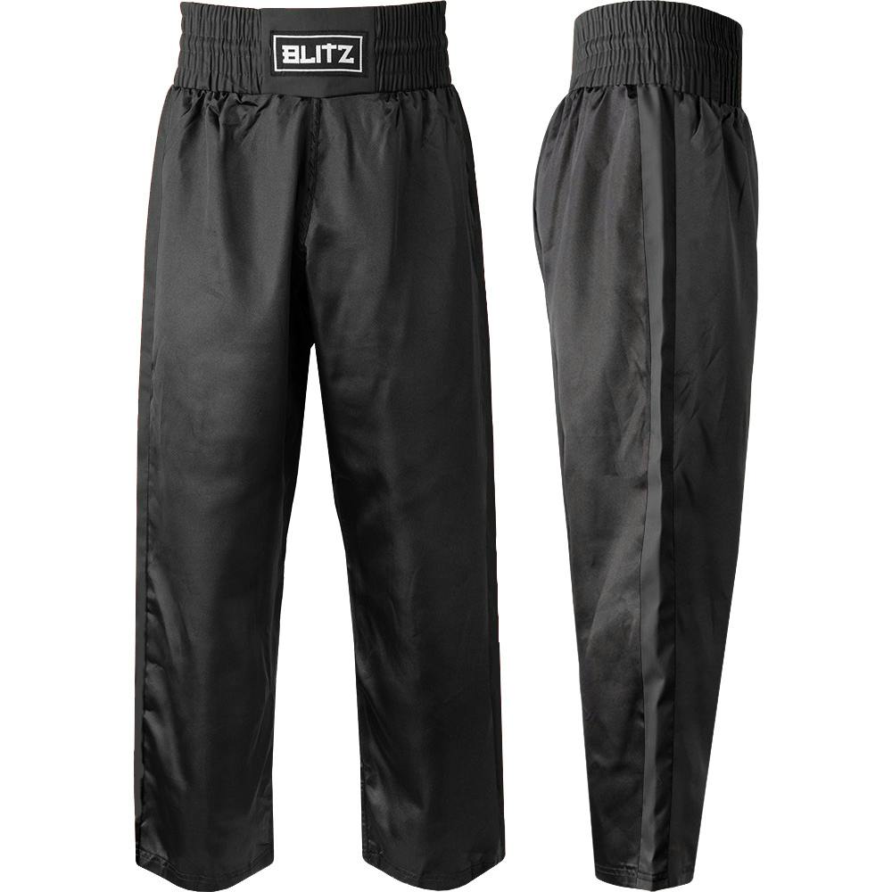 Blitz Adult Defiant Polyester Contact Trousers - Black / Black - 7/200cm