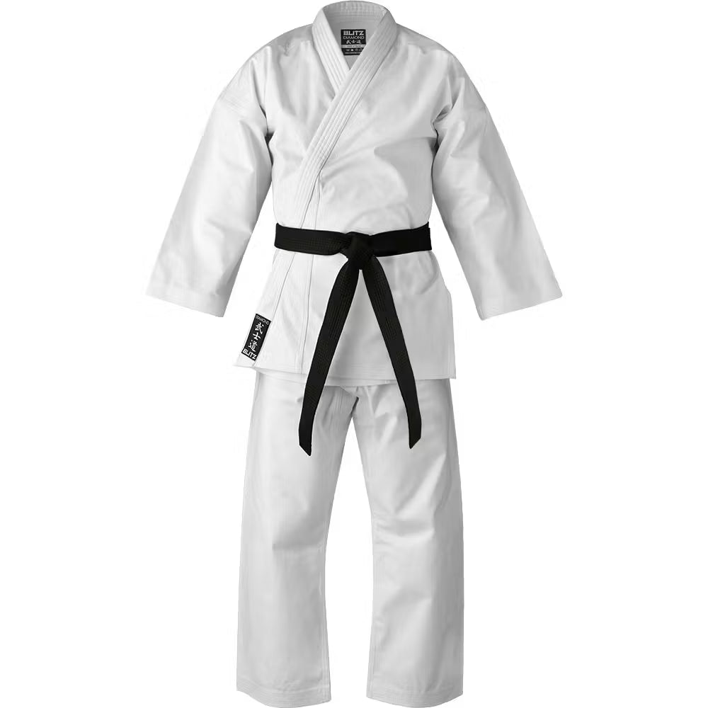 Blitz Adult Diamond Kata Karate Gi - 14oz - White - 3.5/165cm