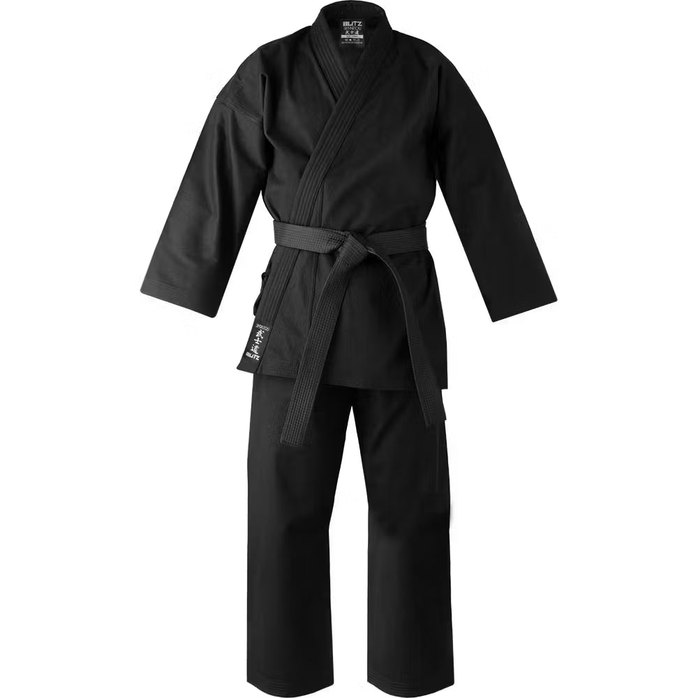 Blitz Adult Shinzou Karate Gi - 8.5oz - Black - 5/180cm