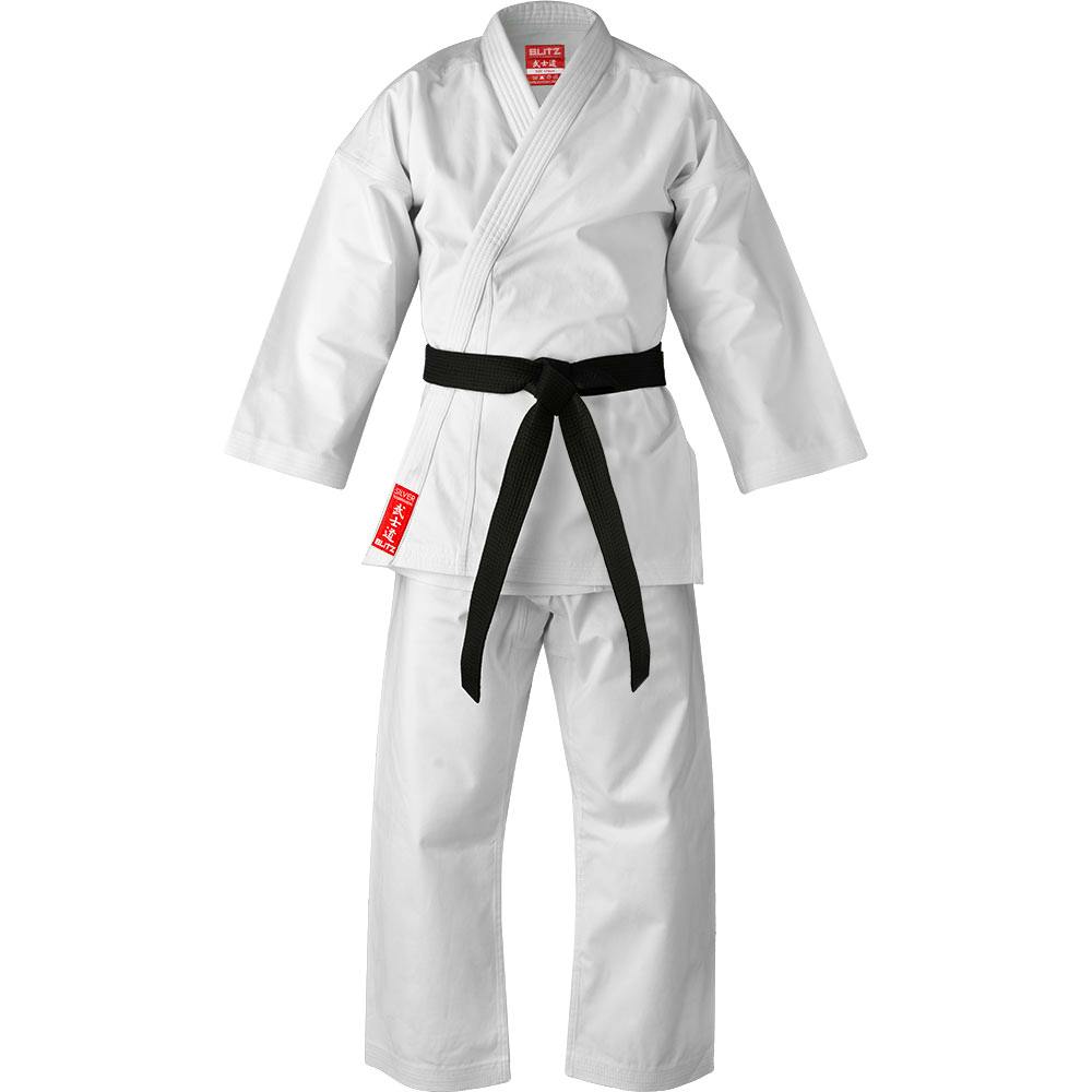Blitz Adult Silver Tournament Kumite Karate Gi - 14oz - White - 3.5/165cm