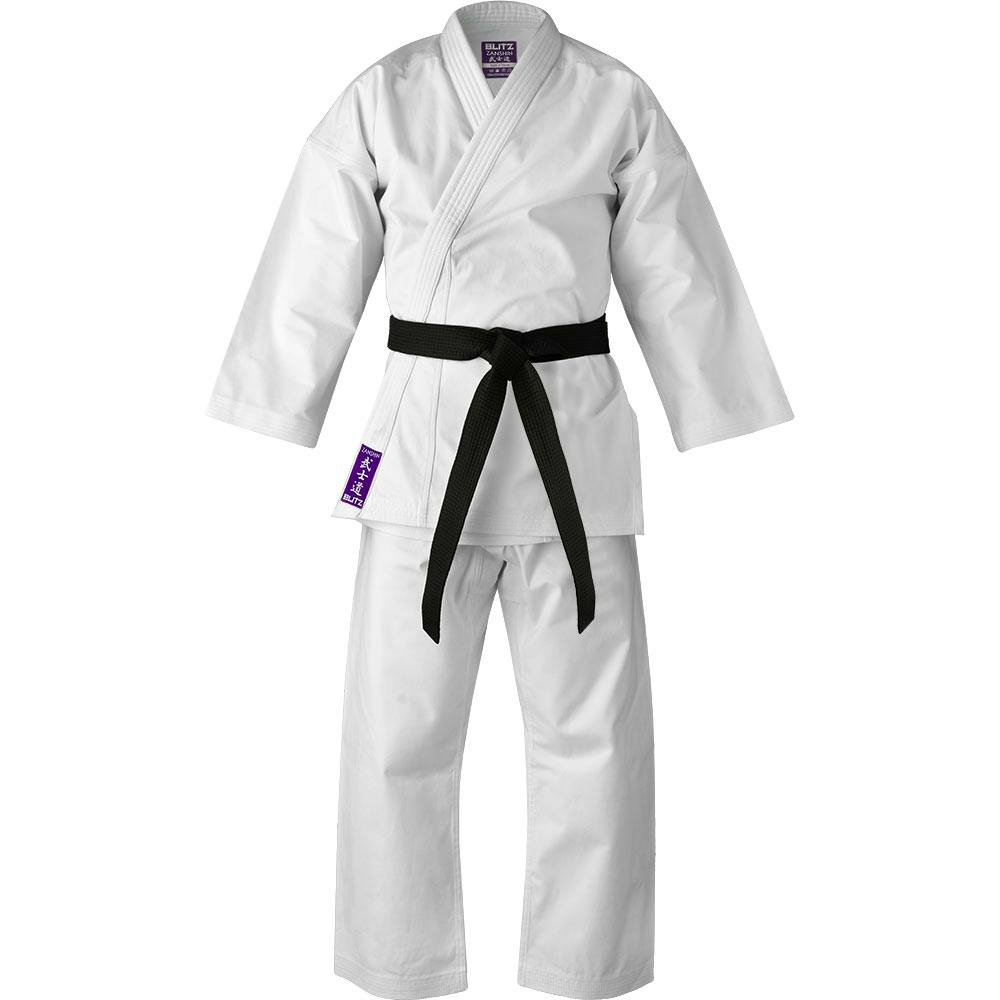 Blitz Adult Zanshin Karate Gi - 12oz - White - 3/160cm