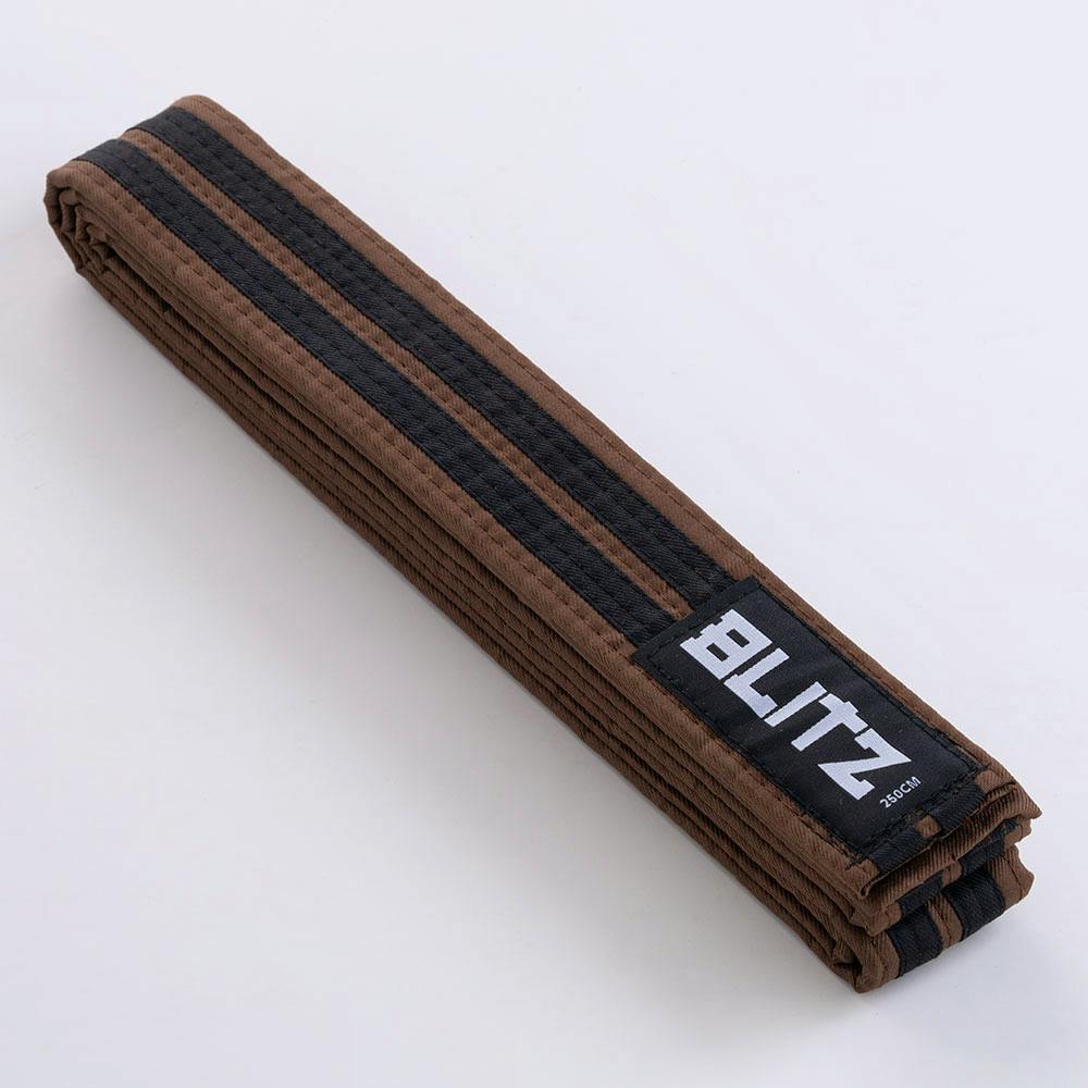 Blitz Colour Belt / Double Stripe - Brown / Black - 240cm