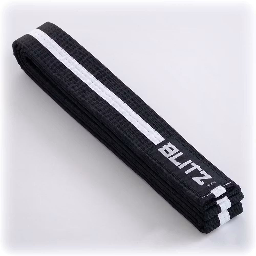 Blitz Colour Belt / White Stripe - Black / White - 250cm