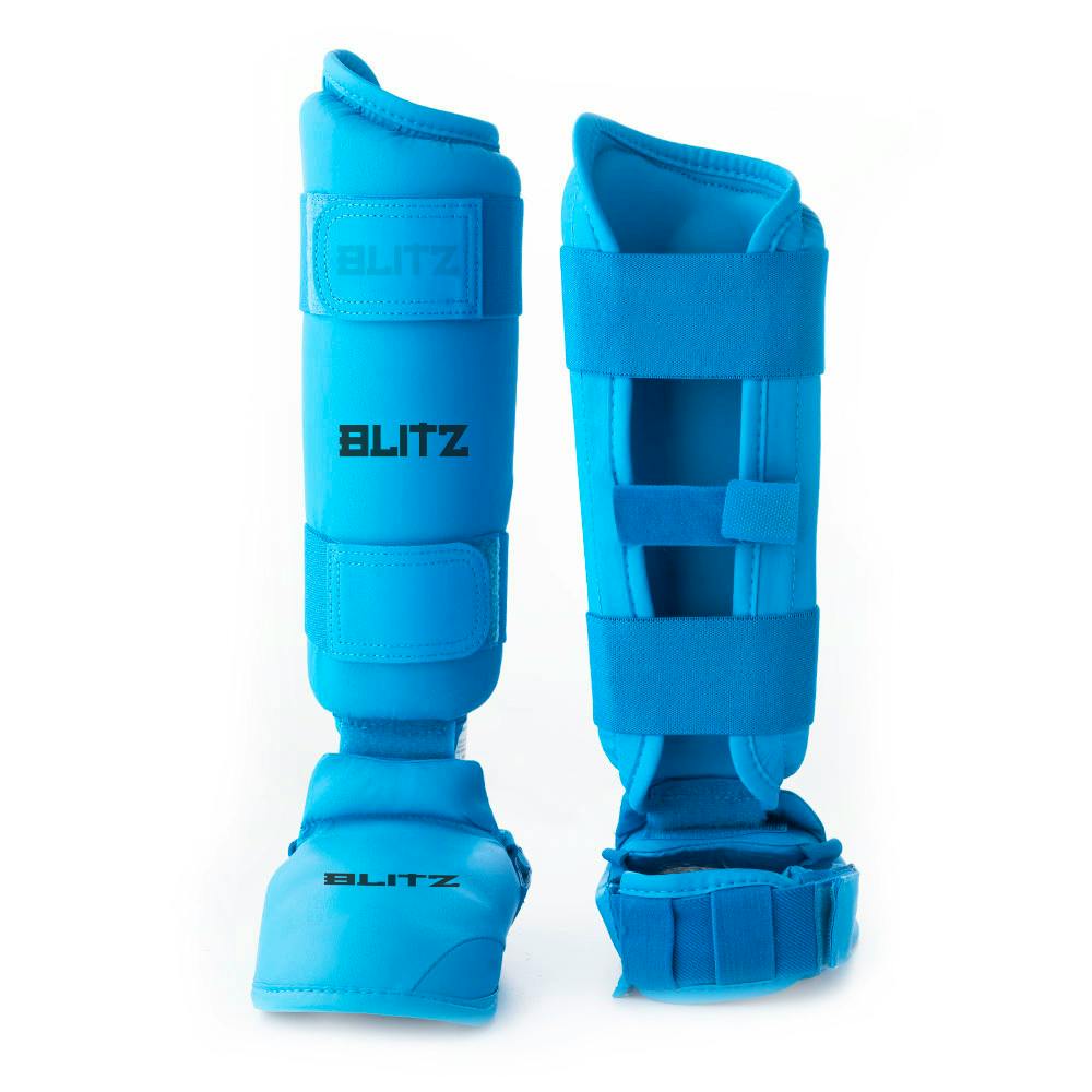 Blitz Elite Shin Guards With Removable Foot - Blue - X-Small