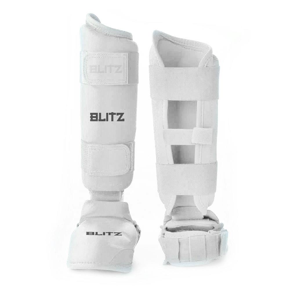 Blitz Elite Shin Guards With Removable Foot - White - Medium
