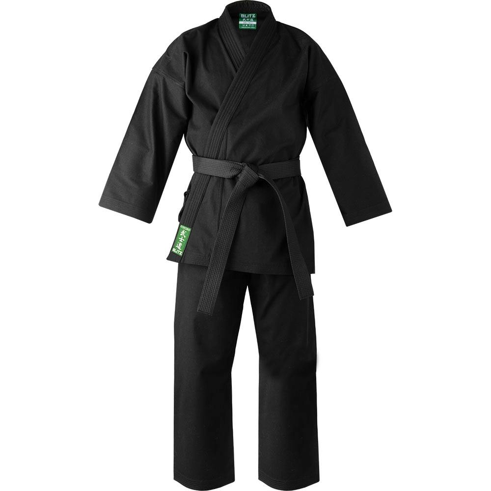 Blitz Kids Kokoro Karate Gi - 10oz - Black - 2/150cm