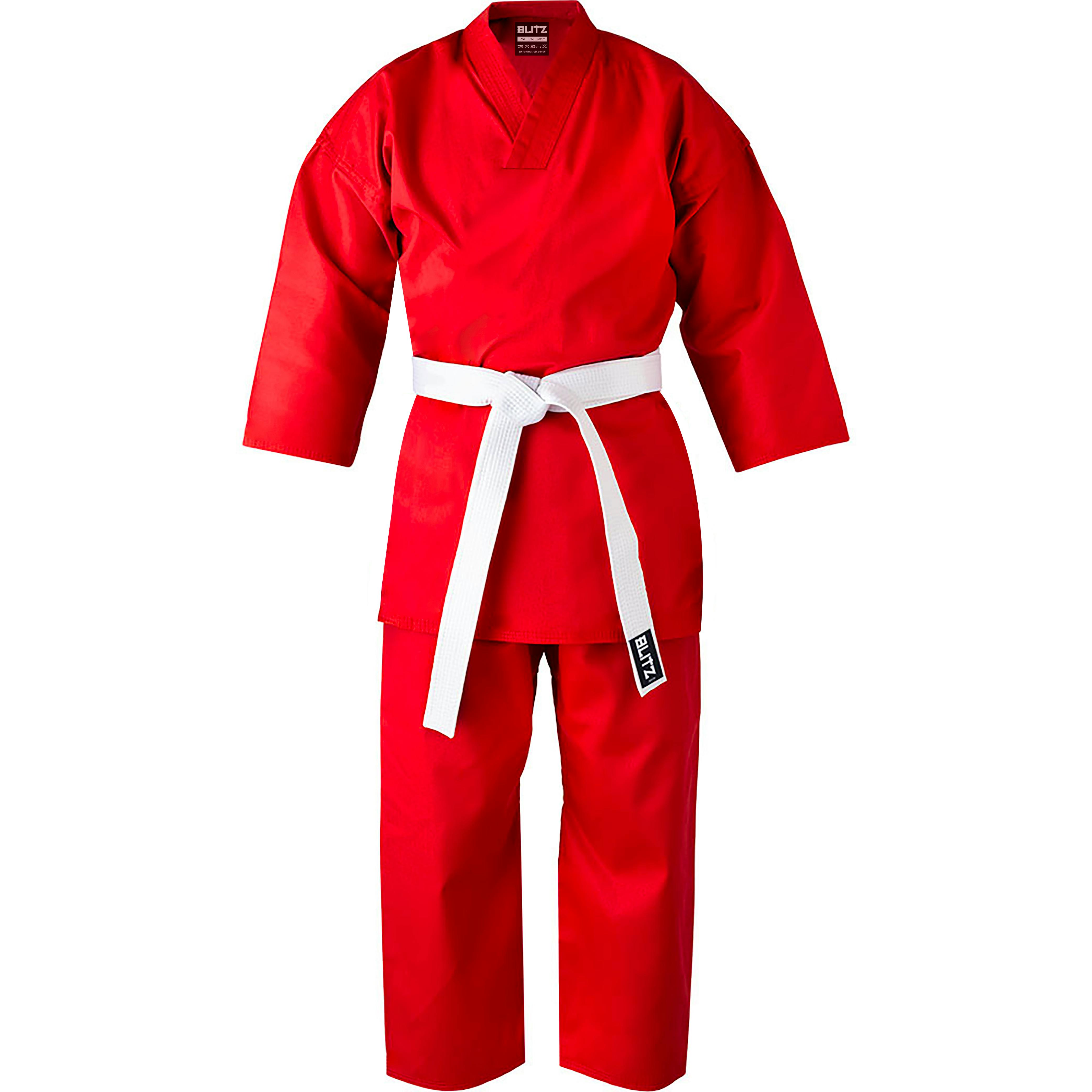 Blitz Kids V-Neck Martial Arts Gi - 7oz - Red - 0000/100cm