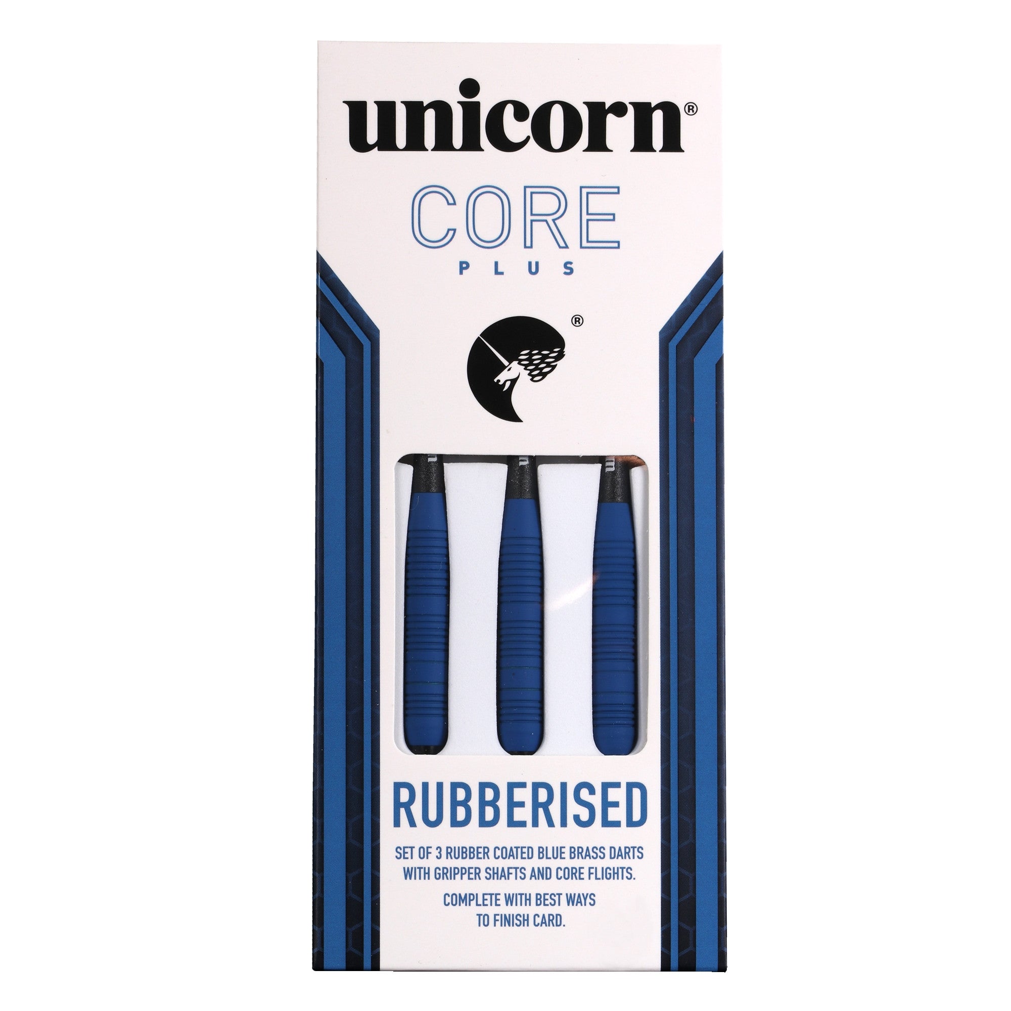 Unicorn Core Plus Blue Rubberised Darts