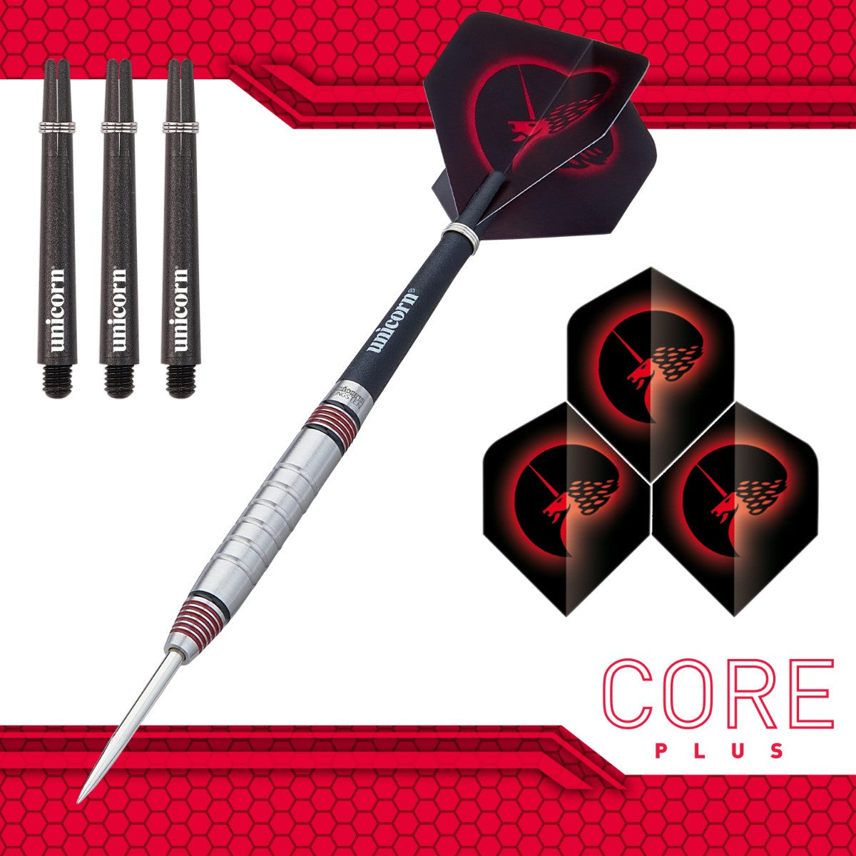 Unicorn Core Plus Tungsten Style 3 Steel Tip Dart - 80% Tungsten