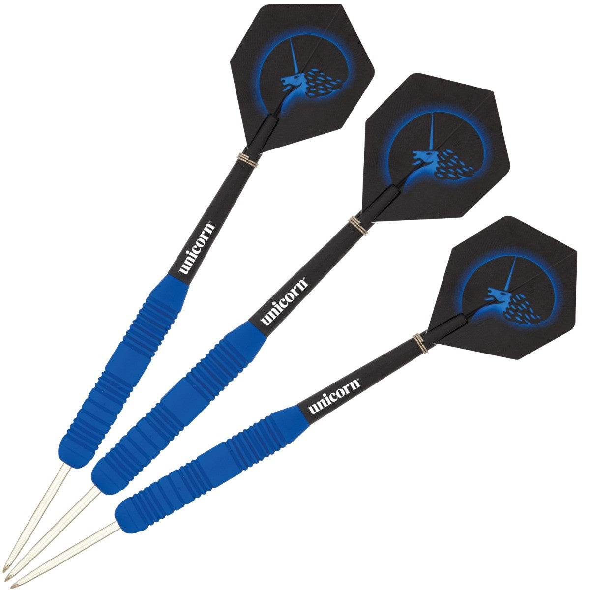 Unicorn Core Plus Blue Rubberised Steel Tip Darts