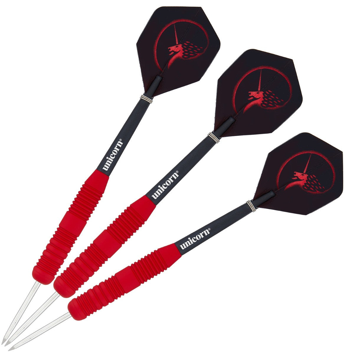Unicorn Core Plus Red Rubberised Steel Tip Dart
