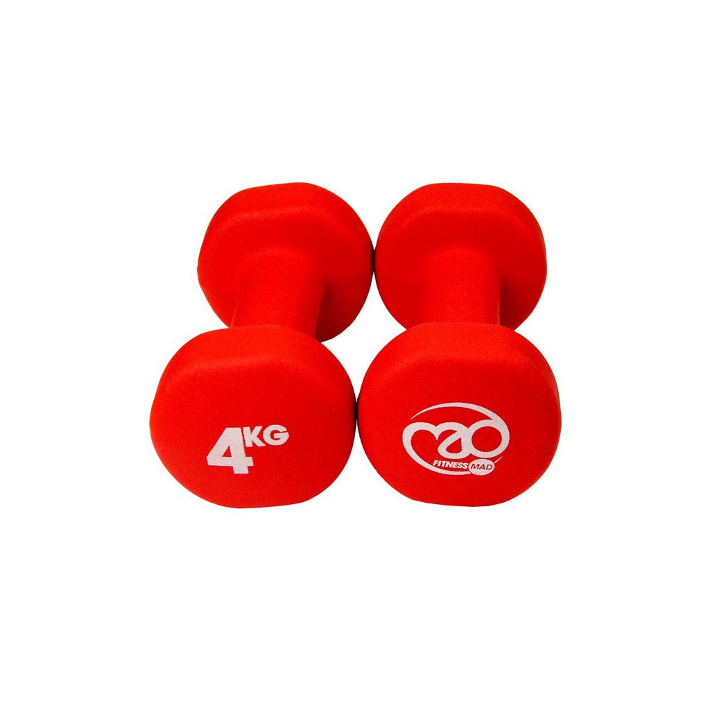 4kg Neoprene Dumbbells - Red (Pair)