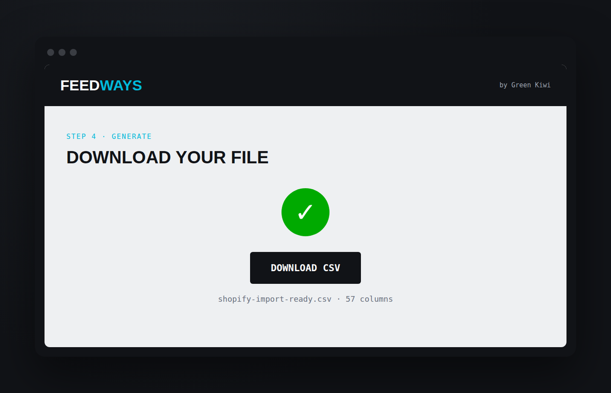 FeedWays — Supplier Feed to Shopify Converter