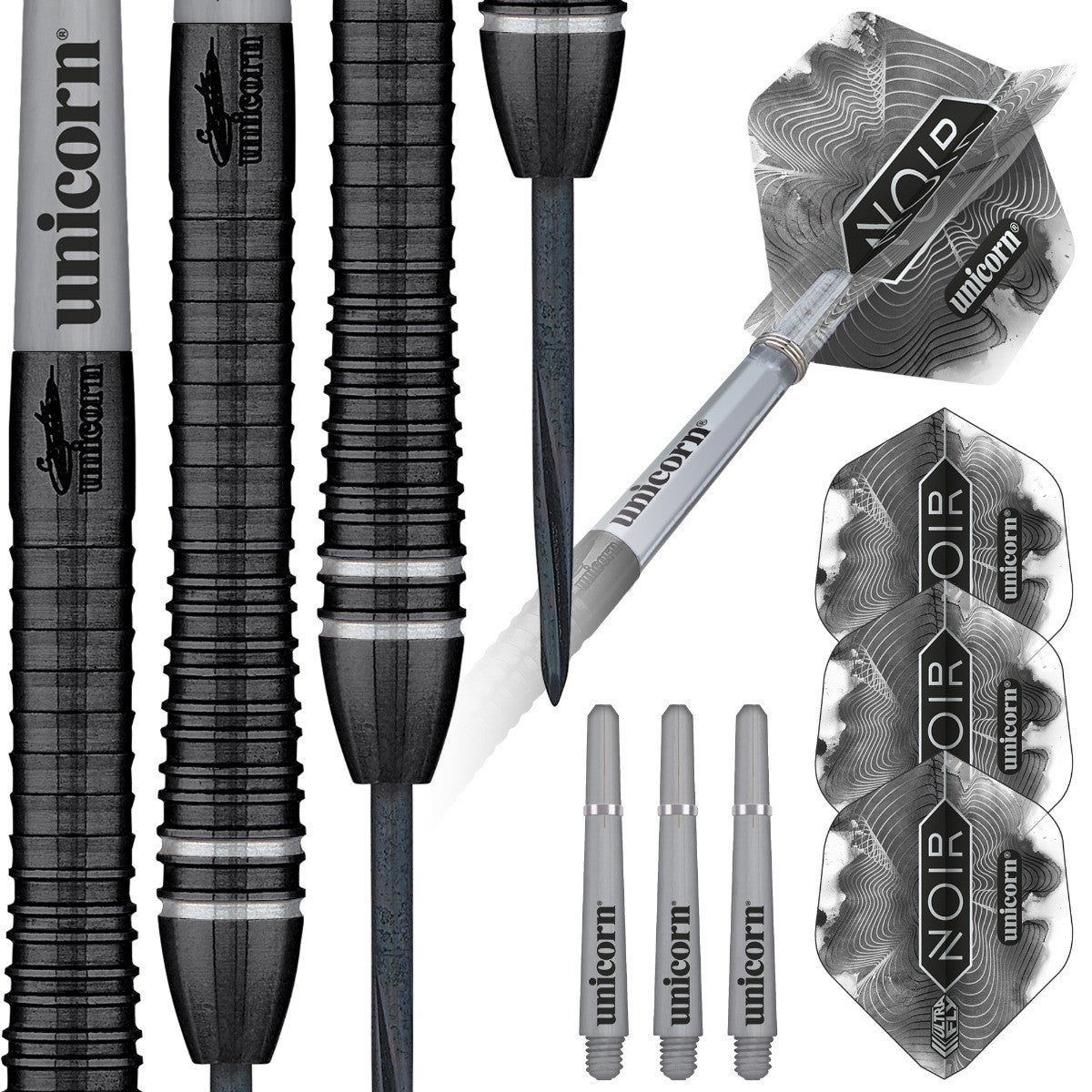 Unicorn Gary Anderson Noir Phase 6 Steel Tip Dart Set 90% Tungsten