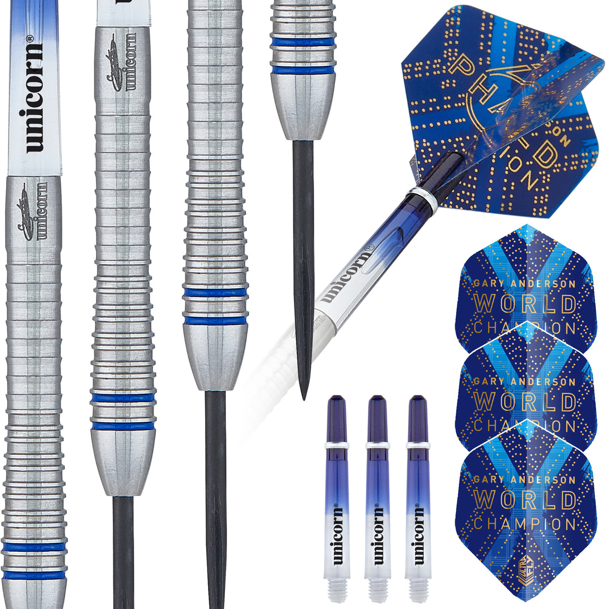 Unicorn World Champion Gary Anderson Phase 6 Steel Tip Dart Set