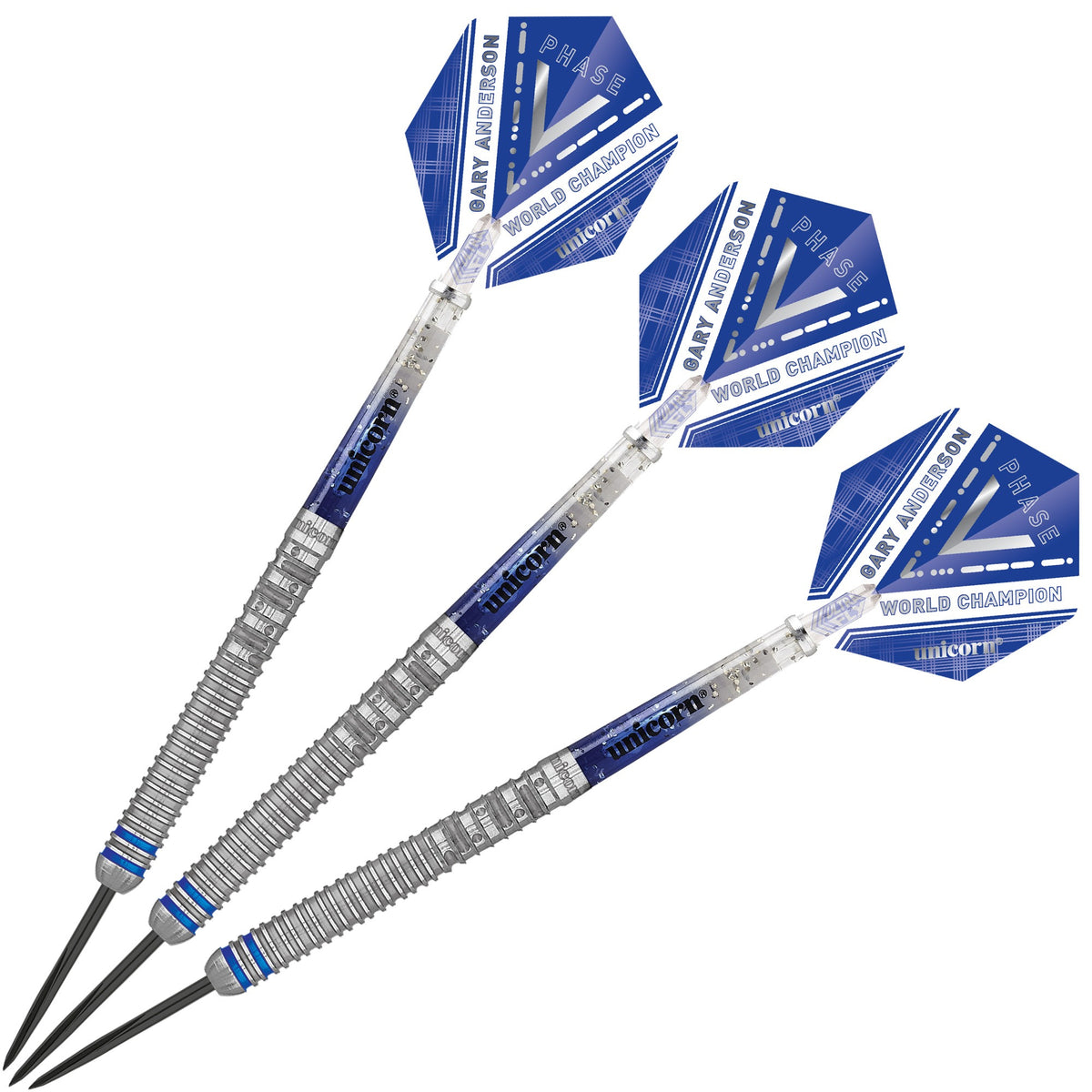 Unicorn World Champion Gary Anderson Phase 5 Steel Tip Dart Set 90% Tungsten