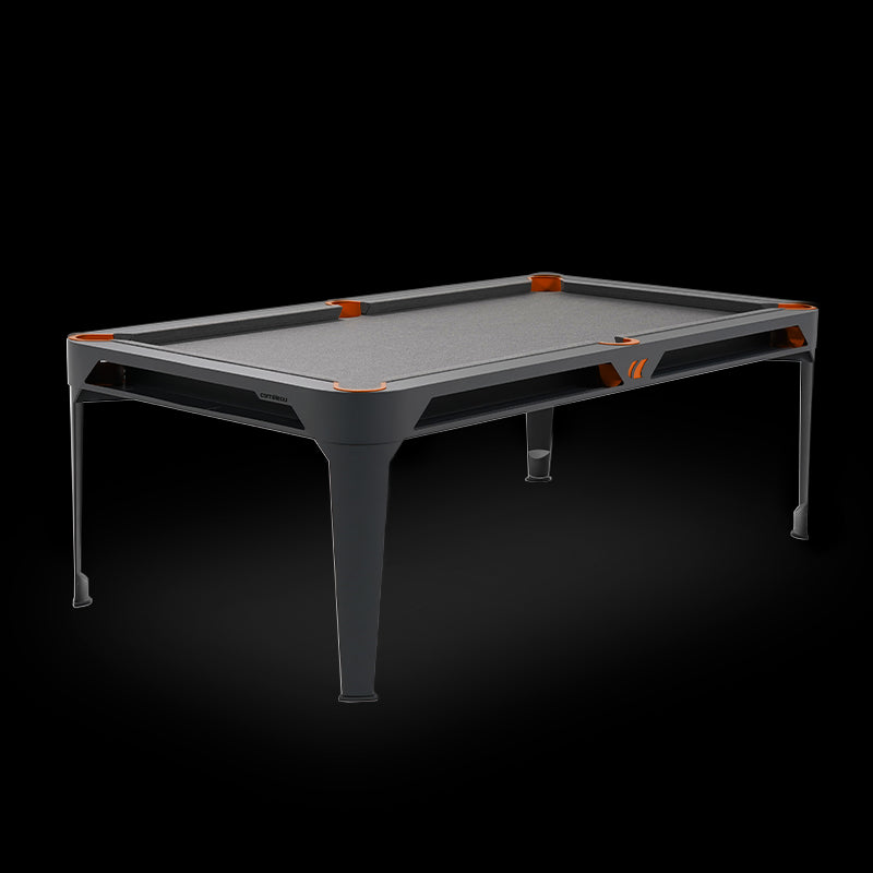 Hyphen Outdoor Pool Table Black Grey Frame / Light Grey Cloth